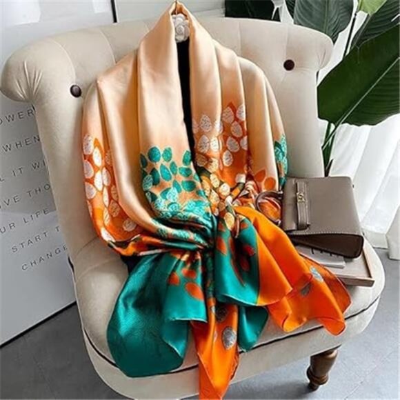 Long Stain Scarf Lightweight Shawls Wraps 01 - Picture 1 of 7